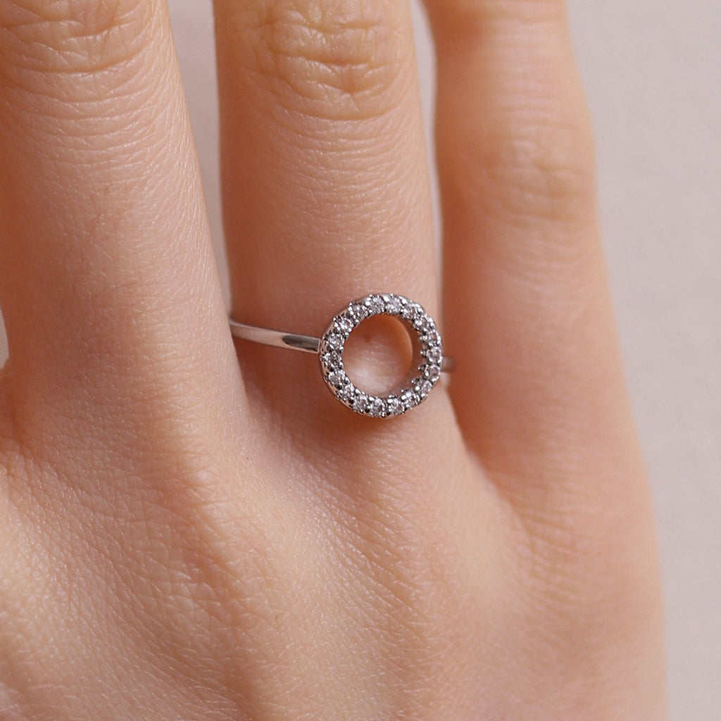 Adjustable Circle Sparkle Ring-2