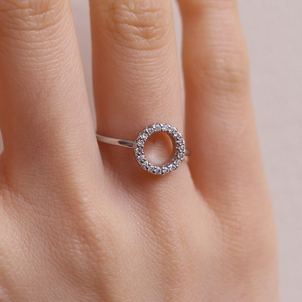 Adjustable Circle Sparkle Ring-2
