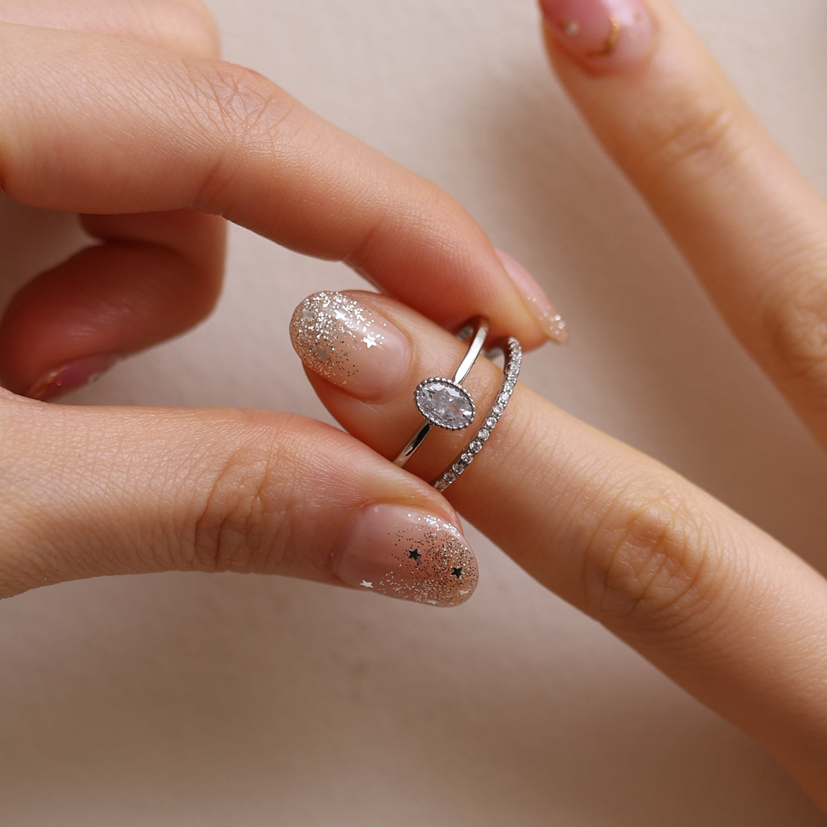 Double Sparkle Layered Ring-3