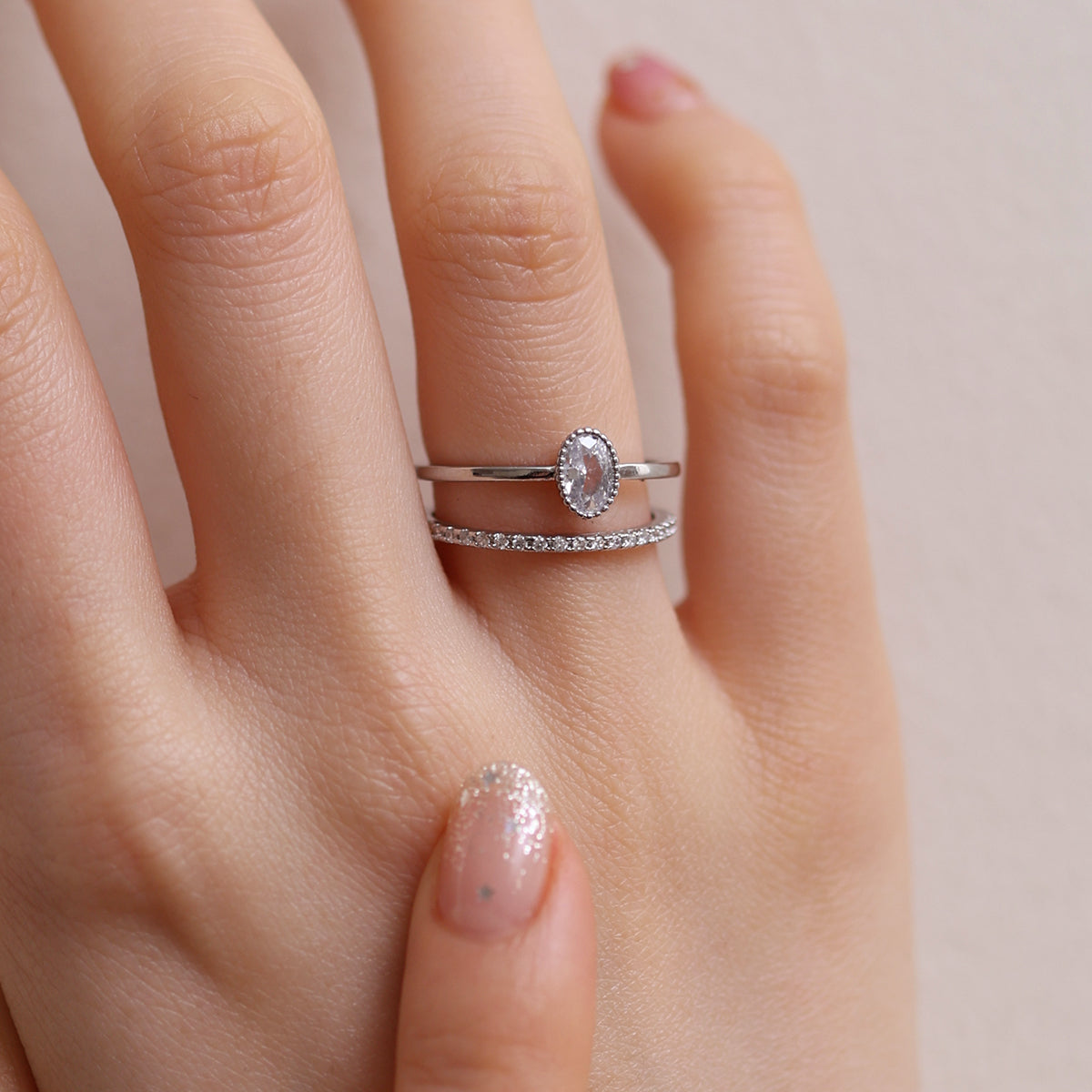 Double Sparkle Layered Ring-4