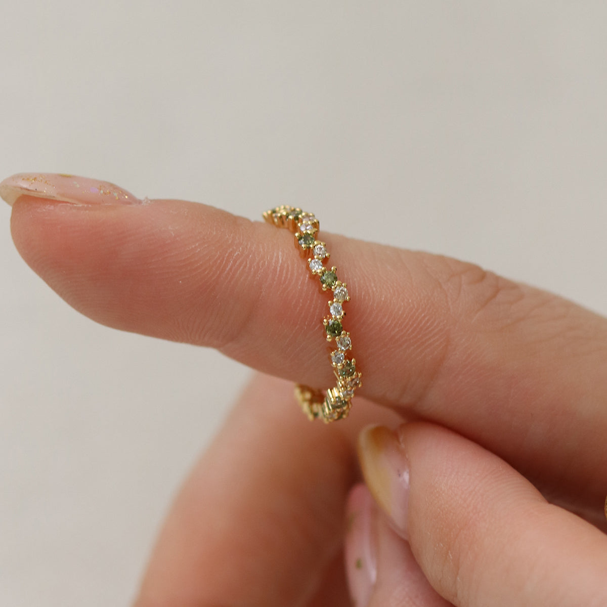 Green gemstone ring-3