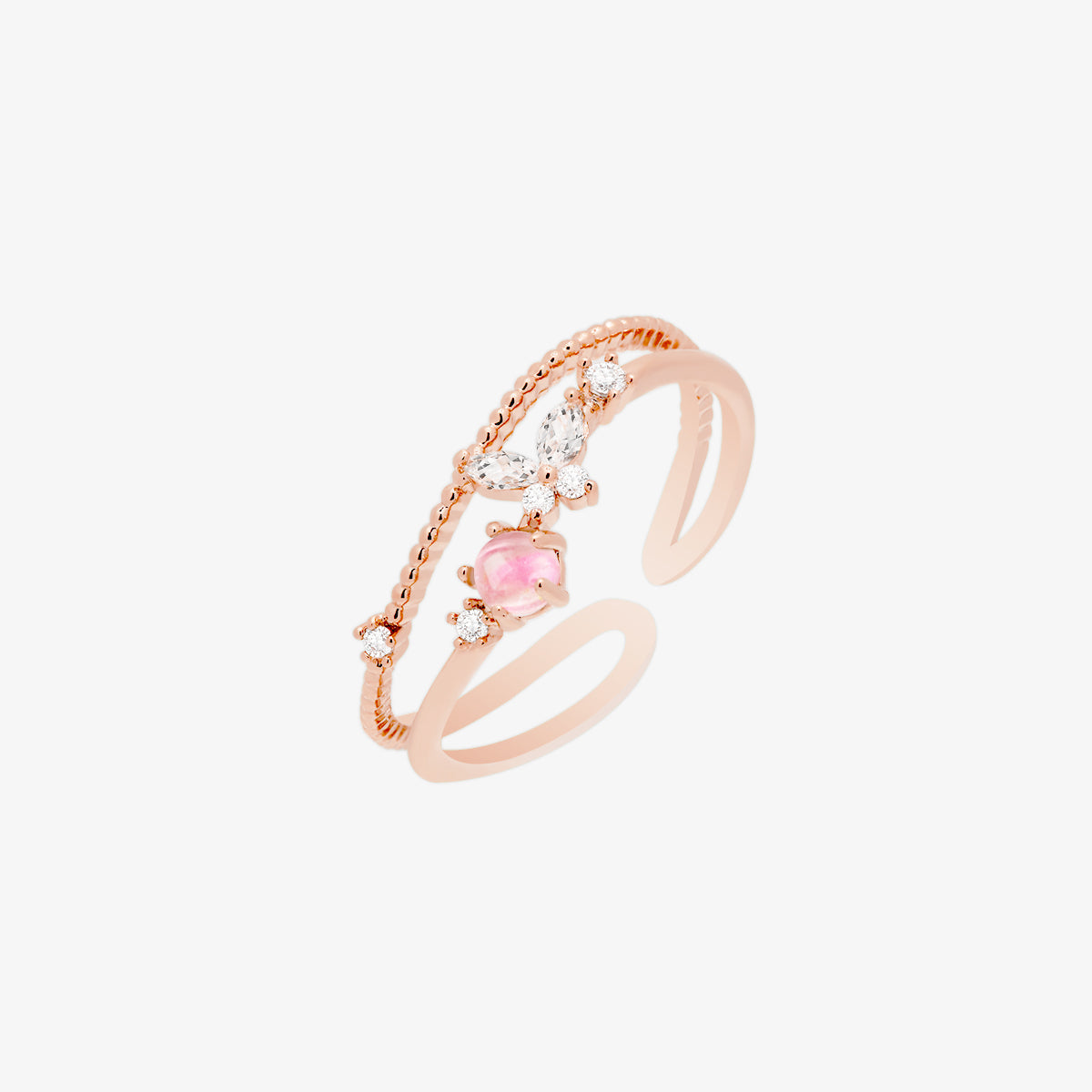 Pink butterfly ring-6